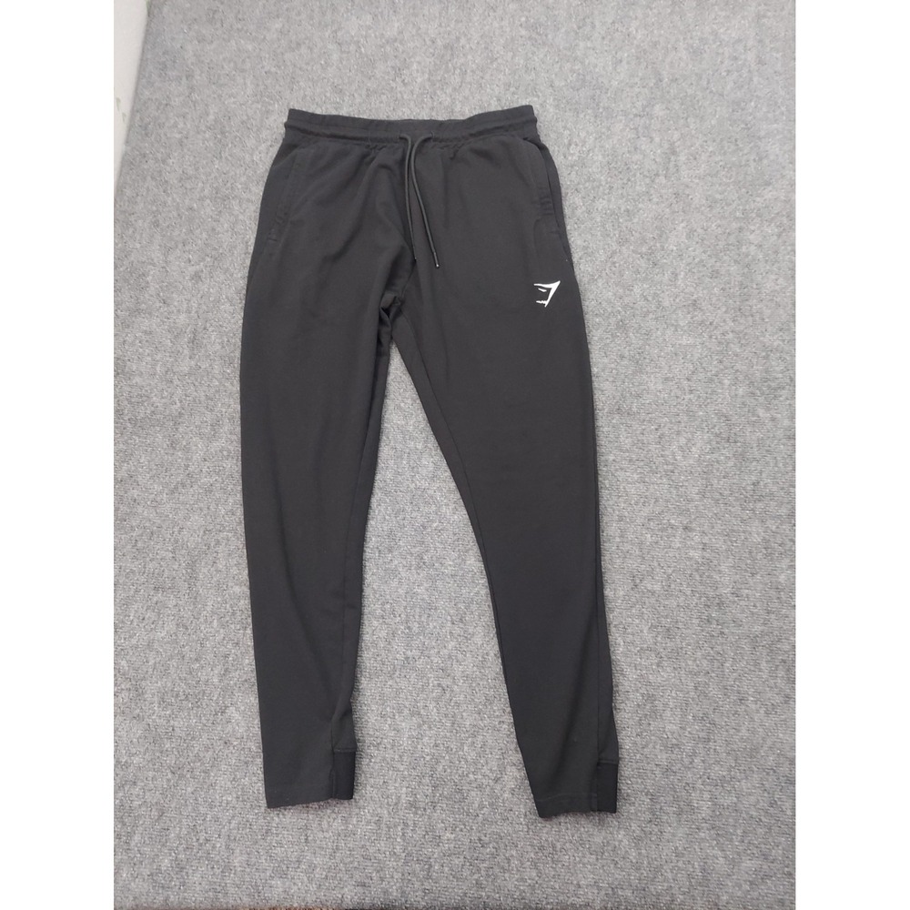 Gymshark Jogger Sweat Pants Mens Small Black Drawstring Pockets Workout